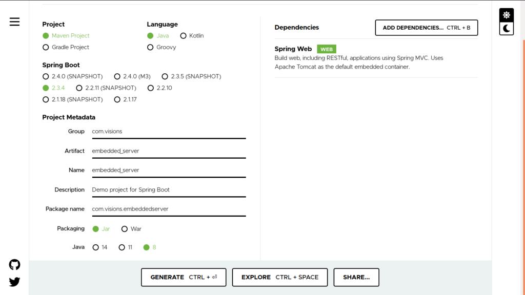 Blog || VisionsDeveloper Sprnig boot with embedded servers